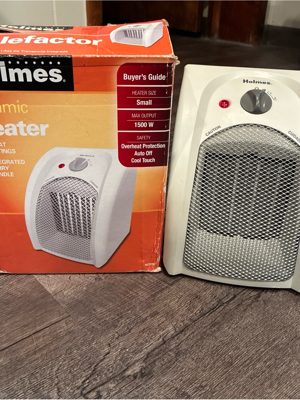 Holmes Ceramic Heater 1500 W White Small 2 Heat Setting/Fan Tested